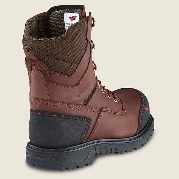 Red Wing Safety Boots Mens Brown/Black - Brnr Xp - 8-inch Insulated Waterproof Toe - 6914382-KG